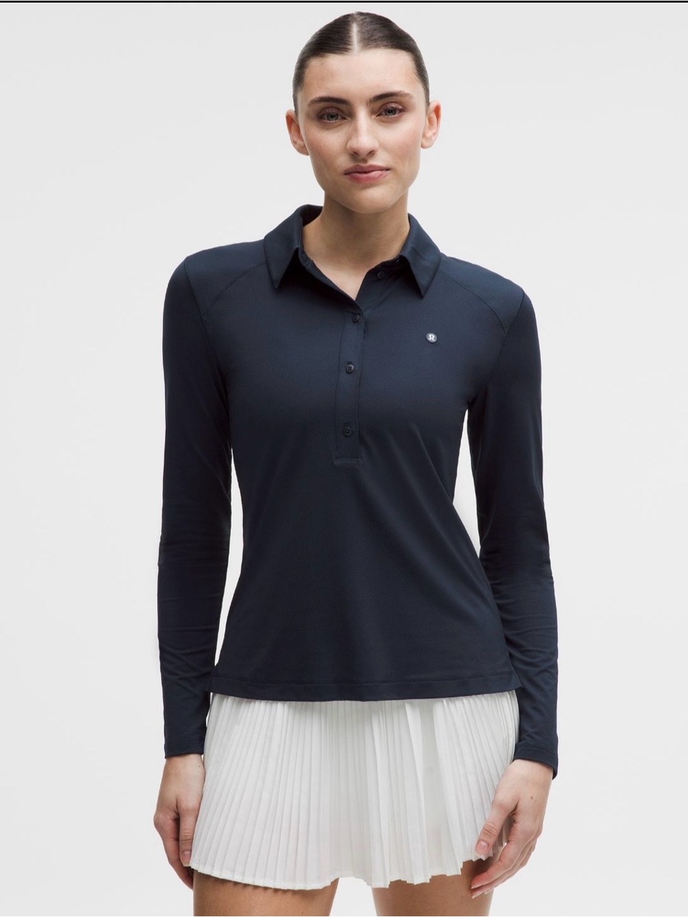 NWT Lululemon Quick Dry Long Sleeve Polo. Navy. Size 8